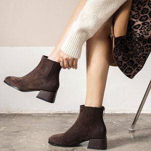 Frosted suede single lining women's boots